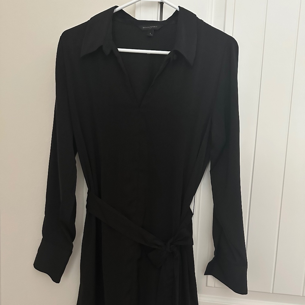 Split-Neck Knee-Length Dress